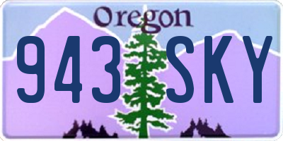 OR license plate 943SKY