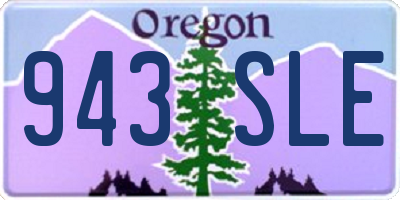 OR license plate 943SLE