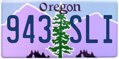 OR license plate 943SLI