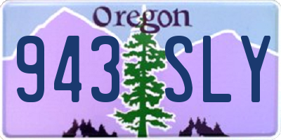 OR license plate 943SLY