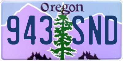 OR license plate 943SND