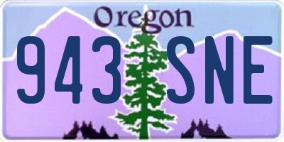 OR license plate 943SNE