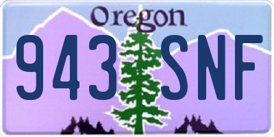 OR license plate 943SNF
