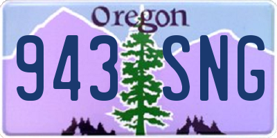 OR license plate 943SNG