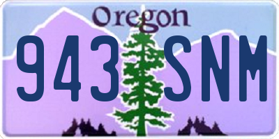 OR license plate 943SNM