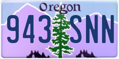 OR license plate 943SNN