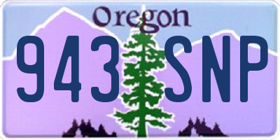 OR license plate 943SNP