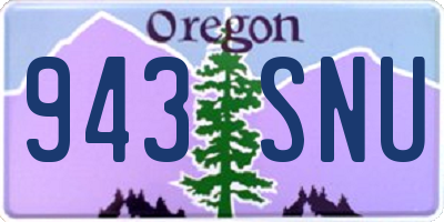 OR license plate 943SNU