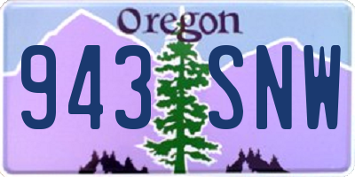 OR license plate 943SNW