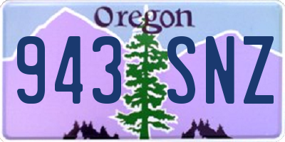 OR license plate 943SNZ