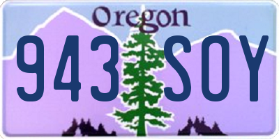 OR license plate 943SOY