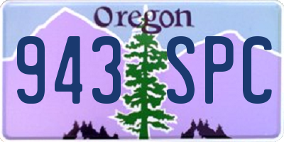 OR license plate 943SPC