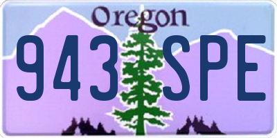 OR license plate 943SPE
