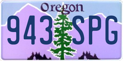 OR license plate 943SPG