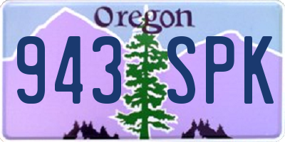 OR license plate 943SPK