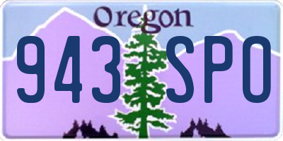 OR license plate 943SPO