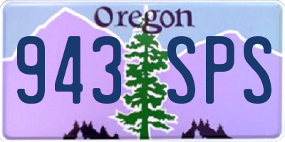 OR license plate 943SPS