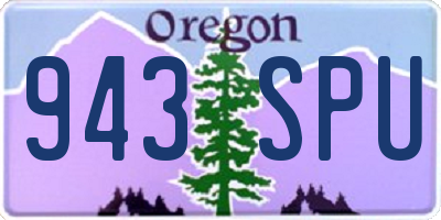 OR license plate 943SPU