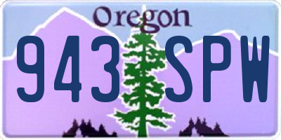 OR license plate 943SPW