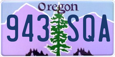 OR license plate 943SQA