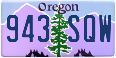 OR license plate 943SQW