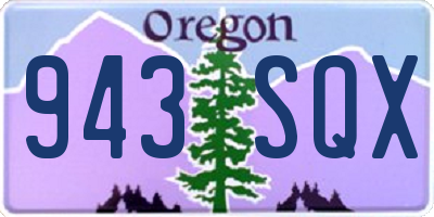 OR license plate 943SQX