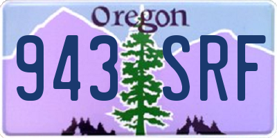 OR license plate 943SRF