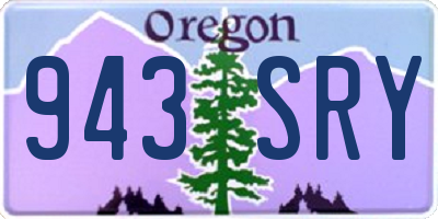 OR license plate 943SRY