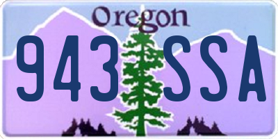 OR license plate 943SSA