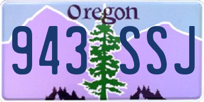 OR license plate 943SSJ