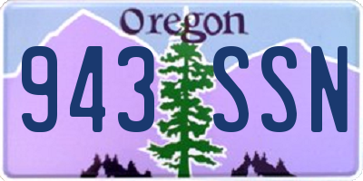 OR license plate 943SSN