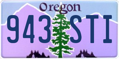 OR license plate 943STI