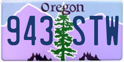 OR license plate 943STW