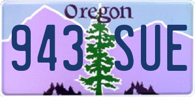 OR license plate 943SUE