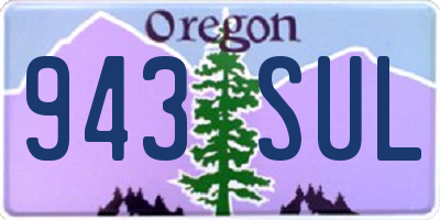 OR license plate 943SUL