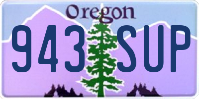 OR license plate 943SUP