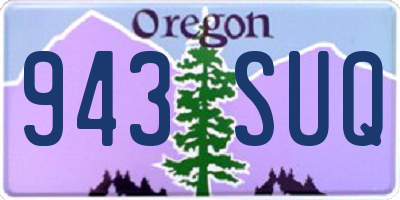 OR license plate 943SUQ