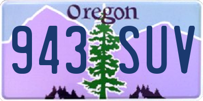 OR license plate 943SUV