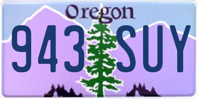 OR license plate 943SUY