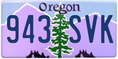 OR license plate 943SVK