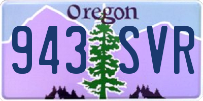 OR license plate 943SVR