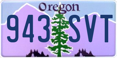 OR license plate 943SVT