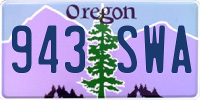 OR license plate 943SWA