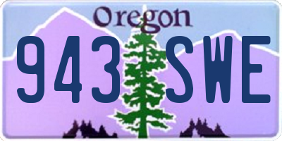 OR license plate 943SWE