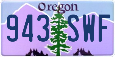 OR license plate 943SWF