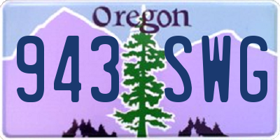 OR license plate 943SWG