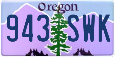 OR license plate 943SWK