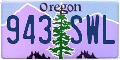 OR license plate 943SWL