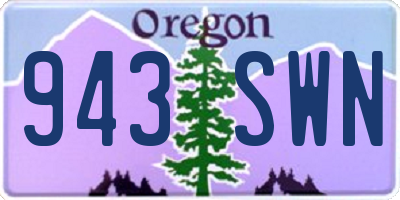 OR license plate 943SWN