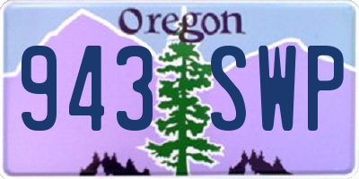 OR license plate 943SWP